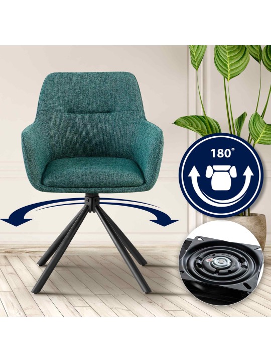 Conjunto de 2 sillas tela Tipton, verde oscuro