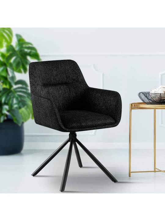 Conjunto de 2 sillas tela Tipton, negro Conjunto de 2 sillas tela Tipton, negro