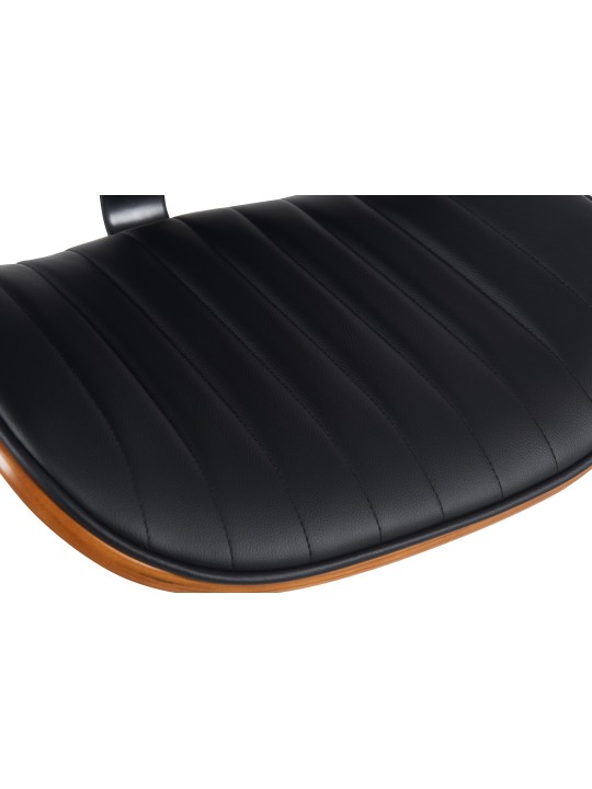 Juego de 2 taburetes de bar Clawson de piel sintética, nogal/negro Juego de 2 taburetes de bar Clawson de piel sintética, nogal/negro