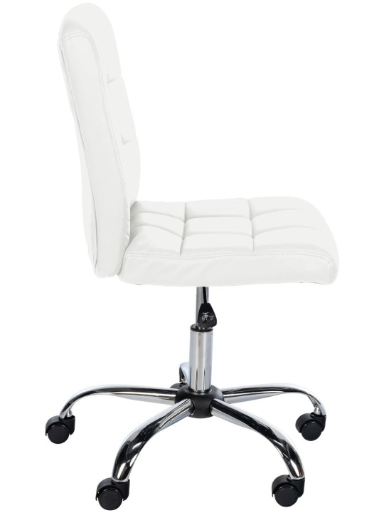 Taburete de trabajo Trenton piel sintética, blanco