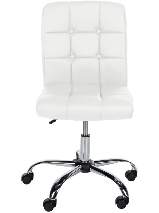 Taburete de trabajo Trenton piel sintética, blanco