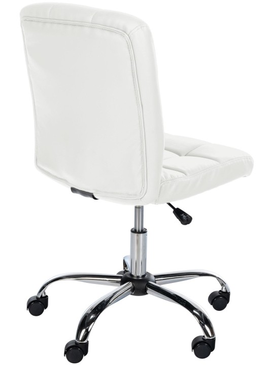 Taburete de trabajo Trenton piel sintética, blanco