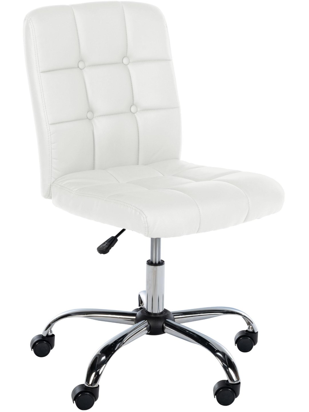 Taburete de trabajo Trenton piel sintética, blanco