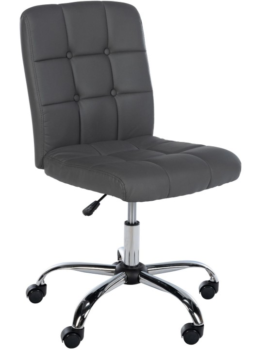 Taburete de trabajo Trenton piel sintética, gris