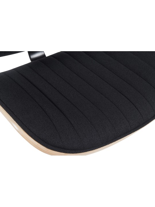 Juego de 2 taburetes de bar tela Clawson, natural/negro