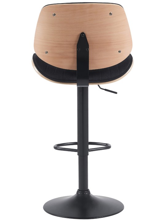 Juego de 2 taburetes de bar tela Clawson, natural/negro