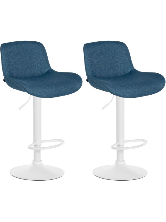Juego de 2 taburetes de bar tela Solon, azul Juego de 2 taburetes de bar tela Solon, azul