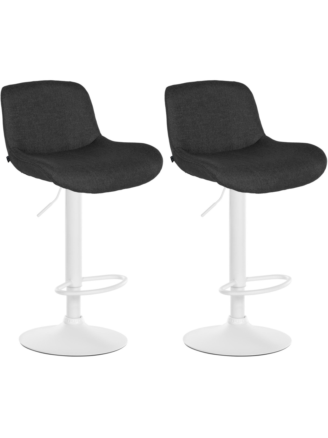 Juego de 2 taburetes de bar tela Solon, negro