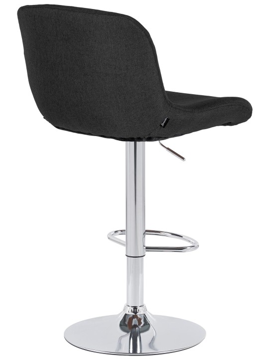 Juego de 2 taburetes de bar Solon tela cromo, negro Juego de 2 taburetes de bar Solon tela cromo, negro