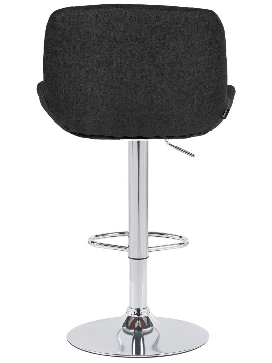 Juego de 2 taburetes de bar Solon tela cromo, negro Juego de 2 taburetes de bar Solon tela cromo, negro