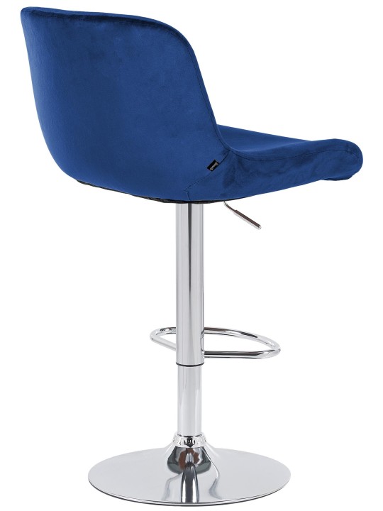 Juego de 2 taburetes de bar Solon terciopelo cromado, azul Juego de 2 taburetes de bar Solon terciopelo cromado, azul