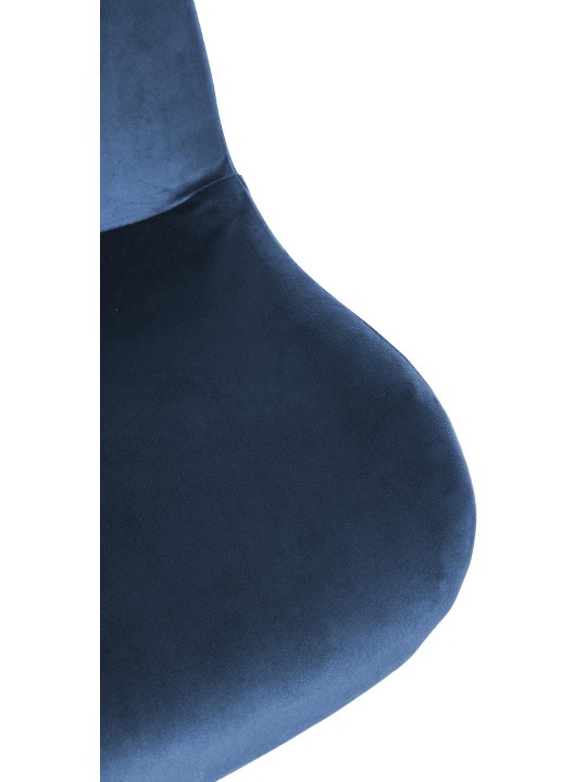 Juego de 2 taburetes de bar Solon terciopelo cromado, azul Juego de 2 taburetes de bar Solon terciopelo cromado, azul