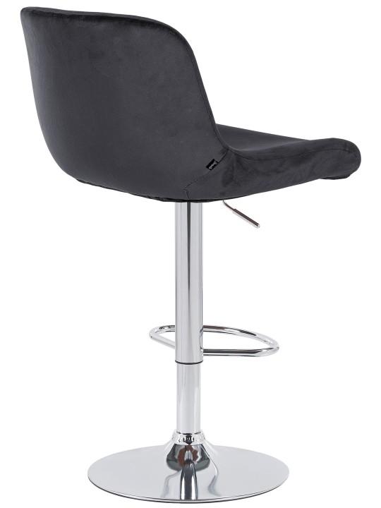 Juego de 2 taburetes de bar Solon terciopelo cromado, negro Juego de 2 taburetes de bar Solon terciopelo cromado, negro