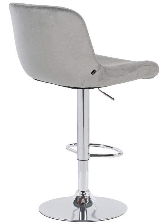 Juego de 2 taburetes de bar Solon terciopelo cromado, gris Juego de 2 taburetes de bar Solon terciopelo cromado, gris