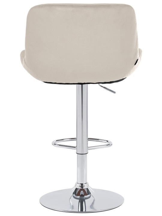 Juego de 2 taburetes de bar Solon terciopelo cromado, crema Juego de 2 taburetes de bar Solon terciopelo cromado, crema