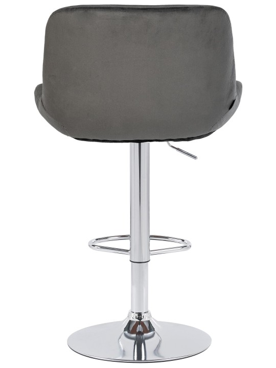 Juego de 2 taburetes de bar Solon terciopelo cromado, gris oscuro Juego de 2 taburetes de bar Solon terciopelo cromado, gris oscuro