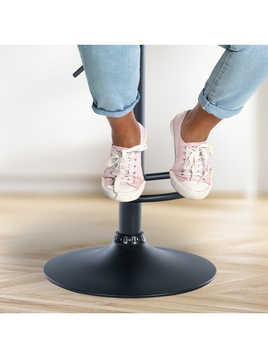 Juego de 2 taburetes de bar Solon terciopelo, negro Juego de 2 taburetes de bar Solon terciopelo, negro