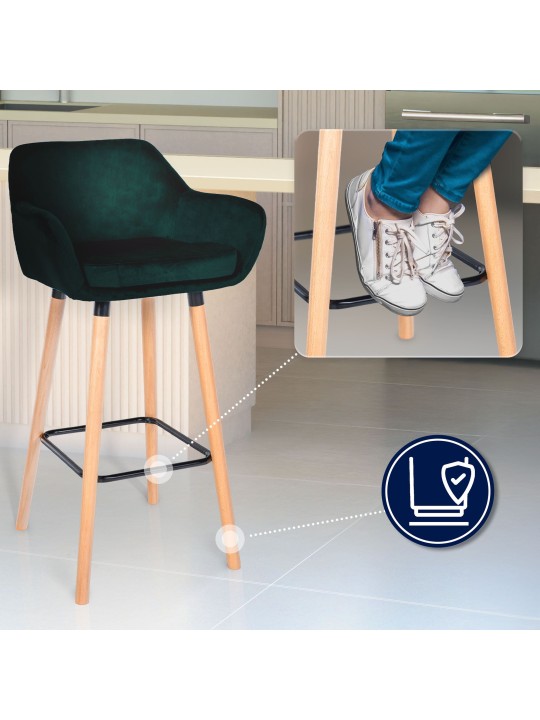 Taburete de bar Grant terciopelo, verde