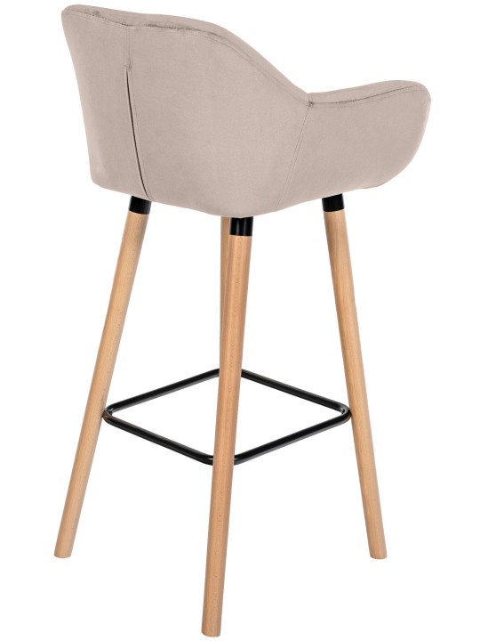 Taburete de bar Grant terciopelo, crema