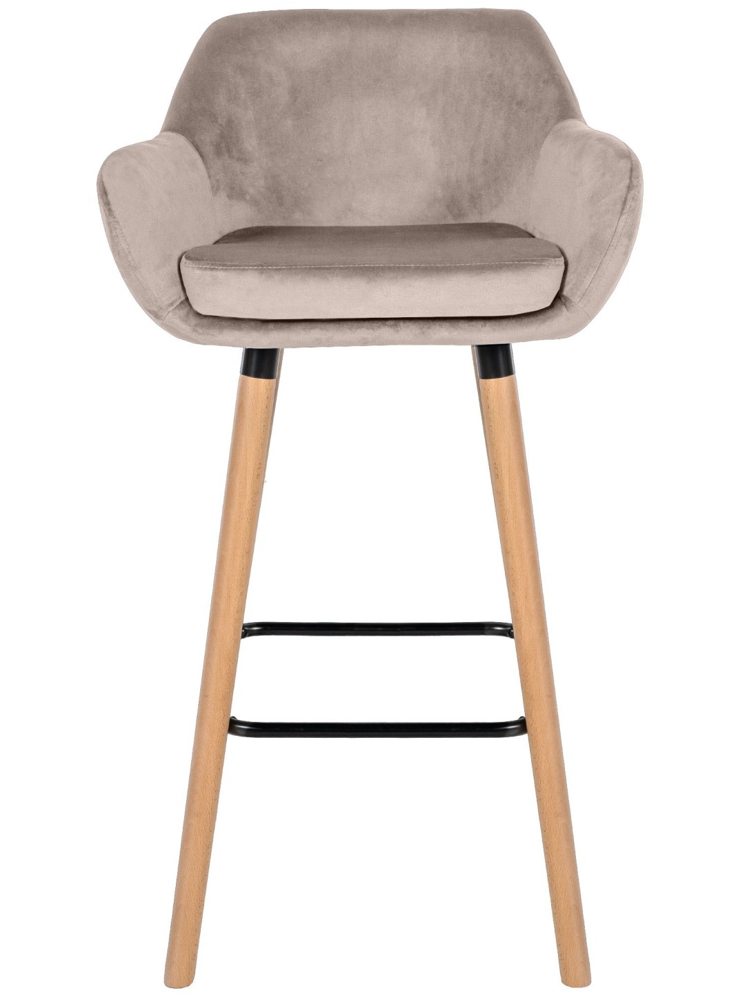 Taburete de bar Grant terciopelo, crema