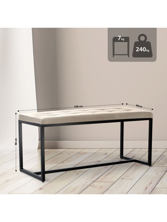 Banco Barci B símil piel, crema Banco Barci B símil piel, crema