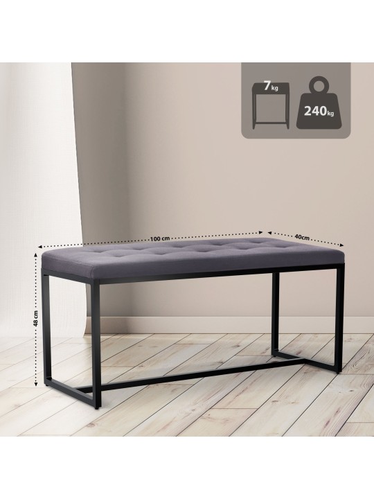 Banco Barci B tela, gris oscuro Banco Barci B tela, gris oscuro