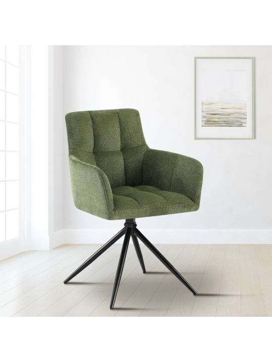 Silla de comedor Jonah tela, verde