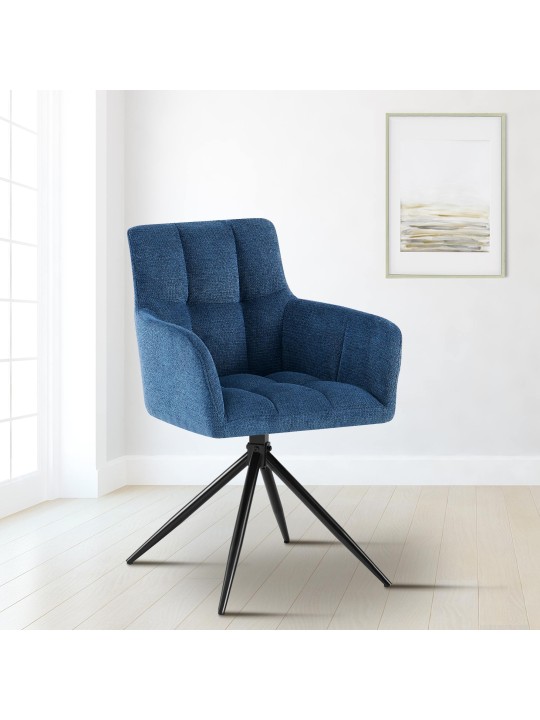 Silla de comedor Jonah tela, azul oscuro Silla de comedor Jonah tela, azul oscuro