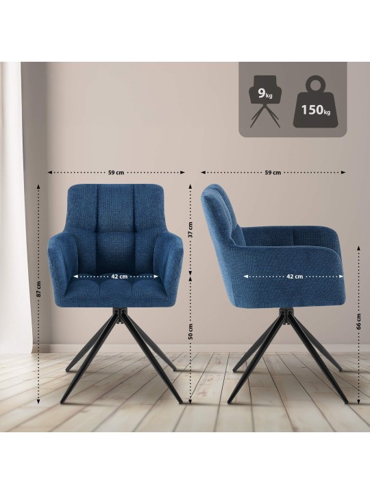 Silla de comedor Jonah tela, azul oscuro Silla de comedor Jonah tela, azul oscuro