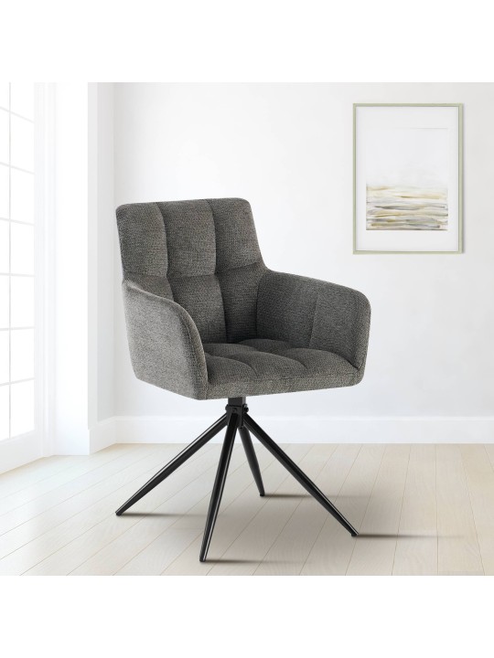 Silla de comedor Jonah tela, gris oscuro
