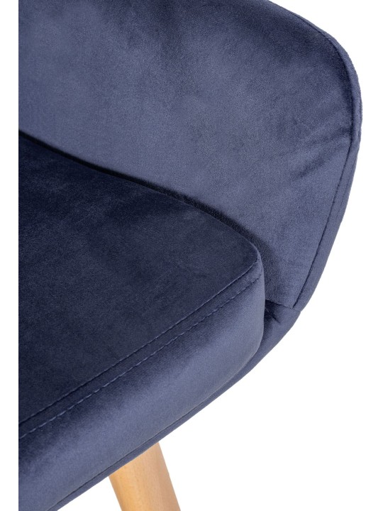 Juego de 2 taburetes de bar Grant terciopelo, azul oscuro