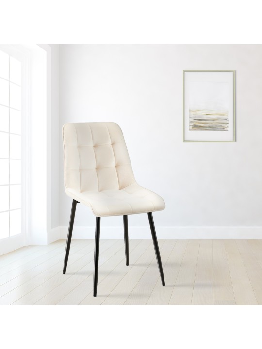 Juego de 2 sillas de comedor Gifford terciopelo, crema Juego de 2 sillas de comedor Gifford terciopelo, crema