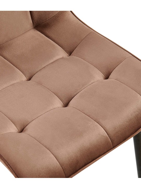 Juego de 2 sillas de comedor Gifford terciopelo, marrón