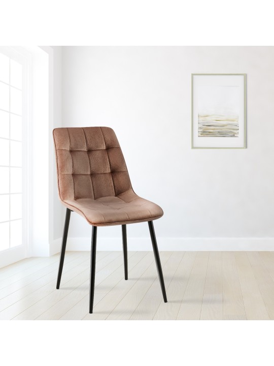 Juego de 2 sillas de comedor Gifford terciopelo, marrón