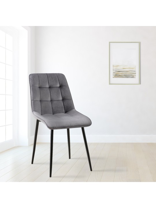 Juego de 2 sillas de comedor Gifford terciopelo, gris oscuro Juego de 2 sillas de comedor Gifford terciopelo, gris oscuro