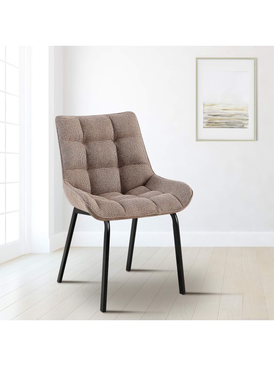 Conjunto de 2 sillas tela Saranda, marrón tierra