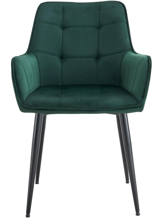 Juego de 2 sillas de comedor Ferndale de terciopelo, verde oscuro Juego de 2 sillas de comedor Ferndale de terciopelo, verde oscuro