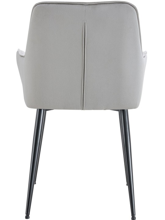 Set of 2 Ferndale velvet dining chairs, gris claro