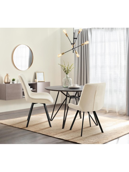 Juego de 2 sillas de comedor Lewes terciopelo, crema Juego de 2 sillas de comedor Lewes terciopelo, crema