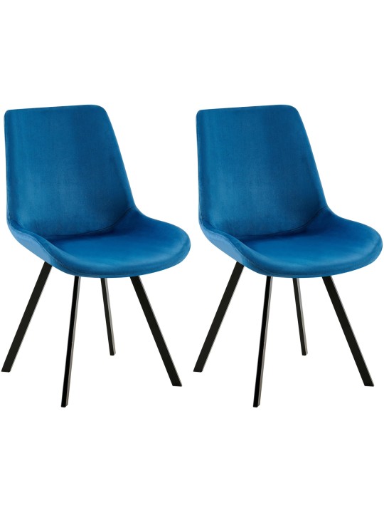 Juego de 2 sillas de comedor Lewes terciopelo, azul oscuro Juego de 2 sillas de comedor Lewes terciopelo, azul oscuro