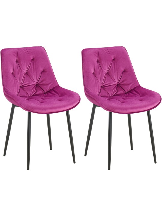 Juego de 2 sillas de comedor Wallace terciopelo, lila