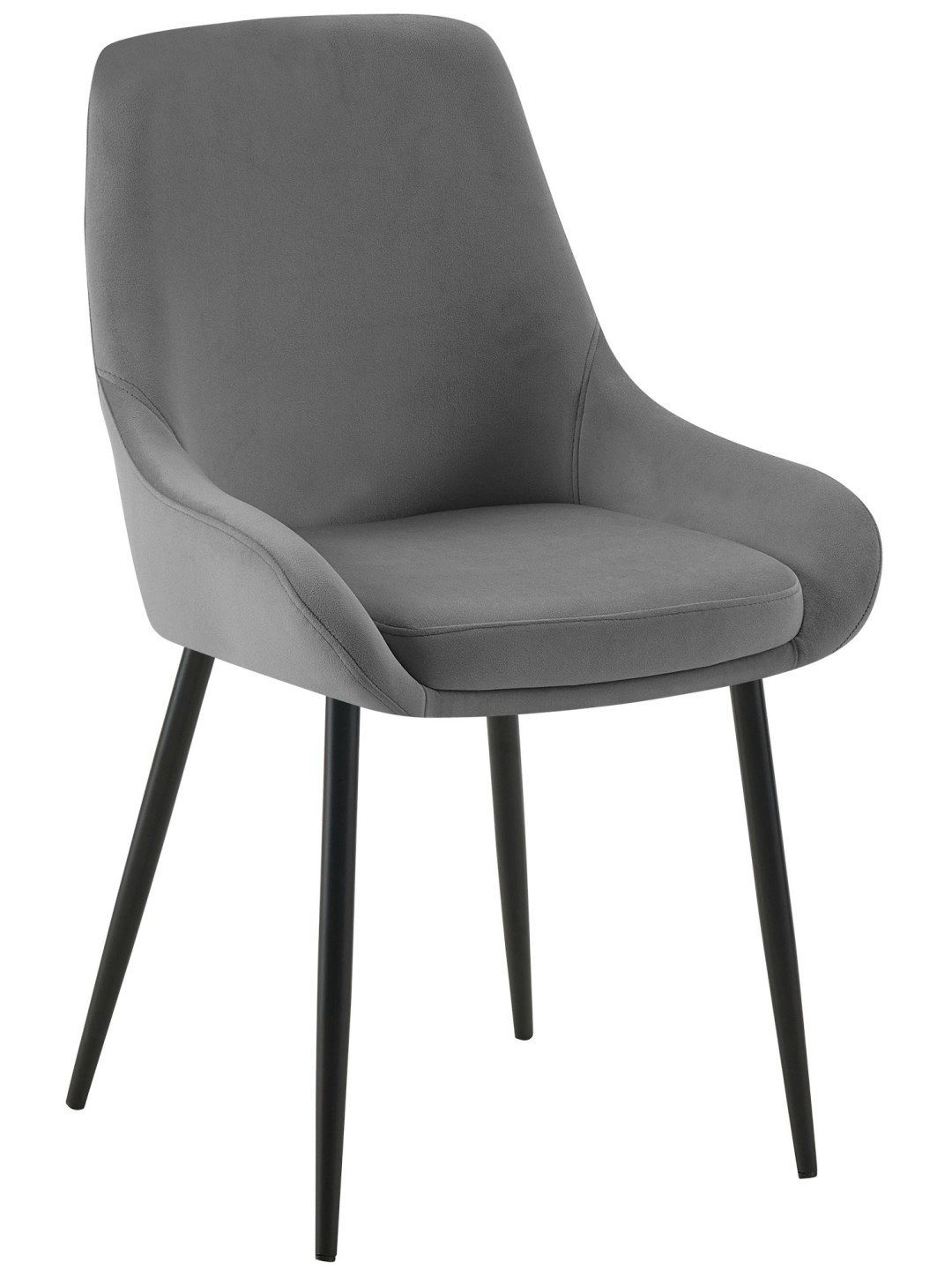 Silla de comedor de terciopelo Elmira, gris oscuro