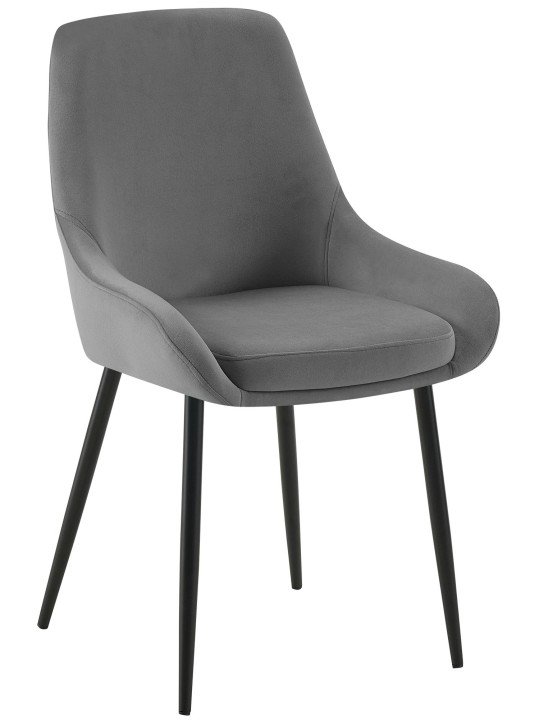 Silla de comedor de terciopelo Elmira, gris oscuro
