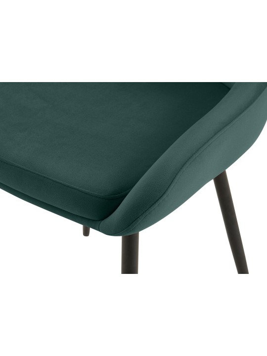 Silla de comedor de terciopelo Elmira, verde