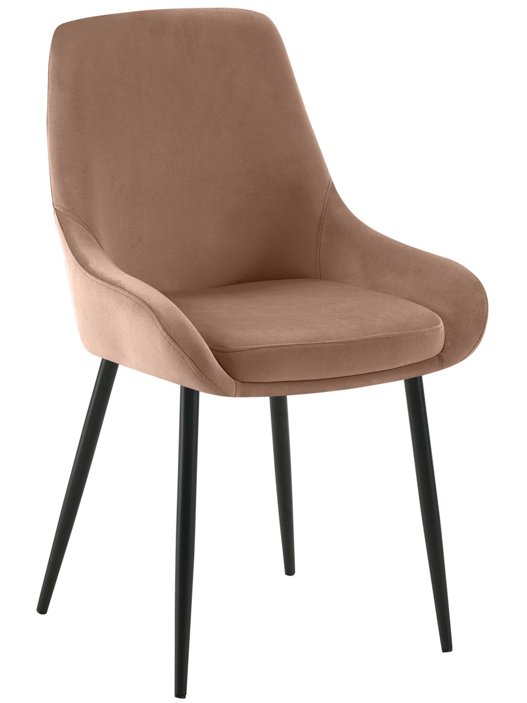 Silla de comedor de terciopelo Elmira, marrón