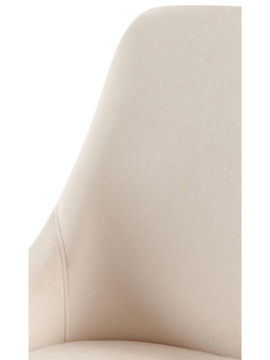 Silla de comedor de terciopelo Elmira, crema