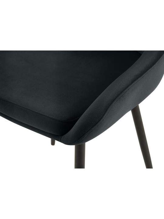 Silla de comedor de terciopelo Elmira, negro