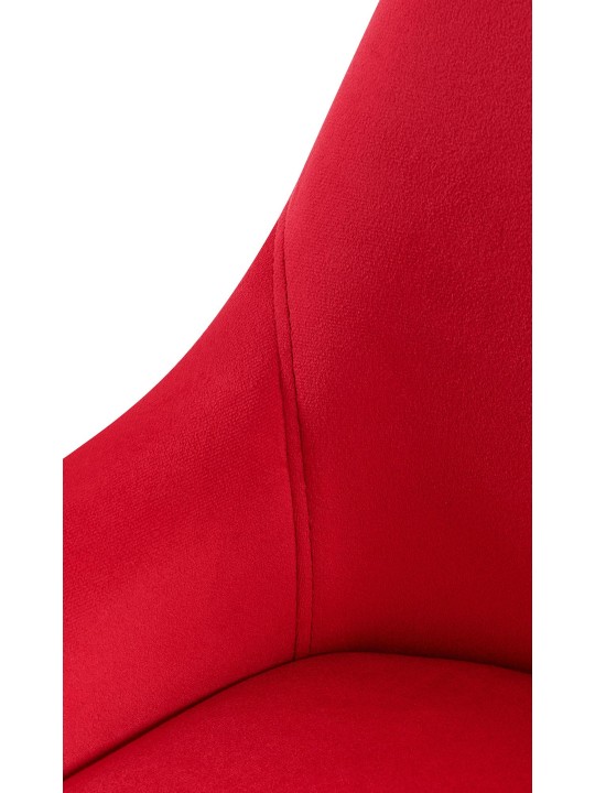 Silla de comedor de terciopelo Elmira, rojo