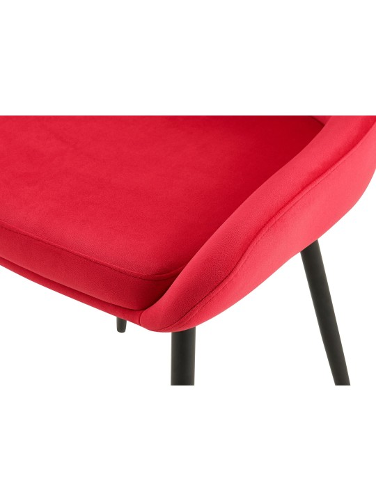 Silla de comedor de terciopelo Elmira, rojo