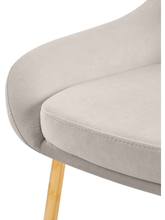 Silla de comedor Elmira terciopelo dorado, gris